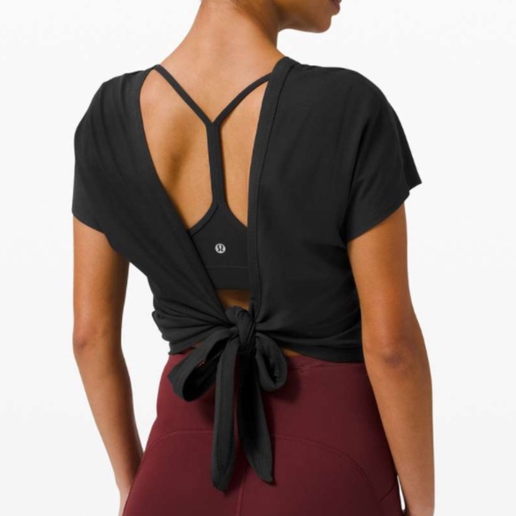 lululemon black tie tee, size 10, perfect condition - Picture 2 of 5